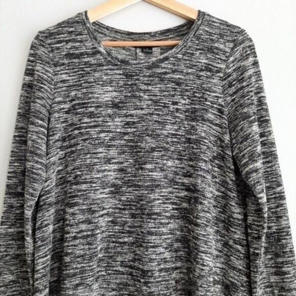 TRIBAL Crewneck Tee Long Sleeve Marled Grey Sz M - Picture 3 of 9